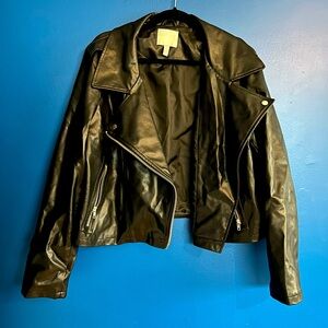 Black ASOS leather biker jacket